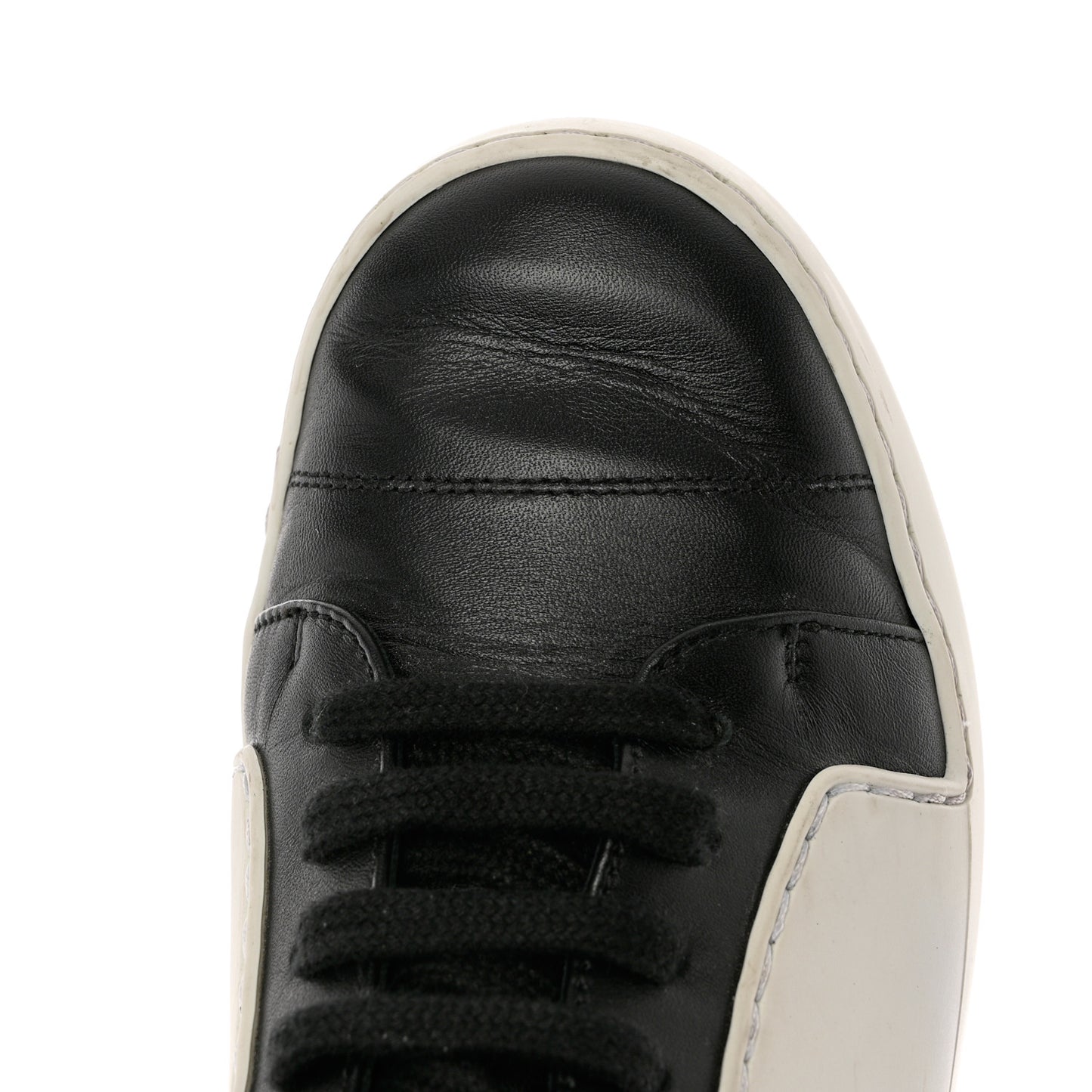 Calfskin Womens CC Sneakers 36 Black White