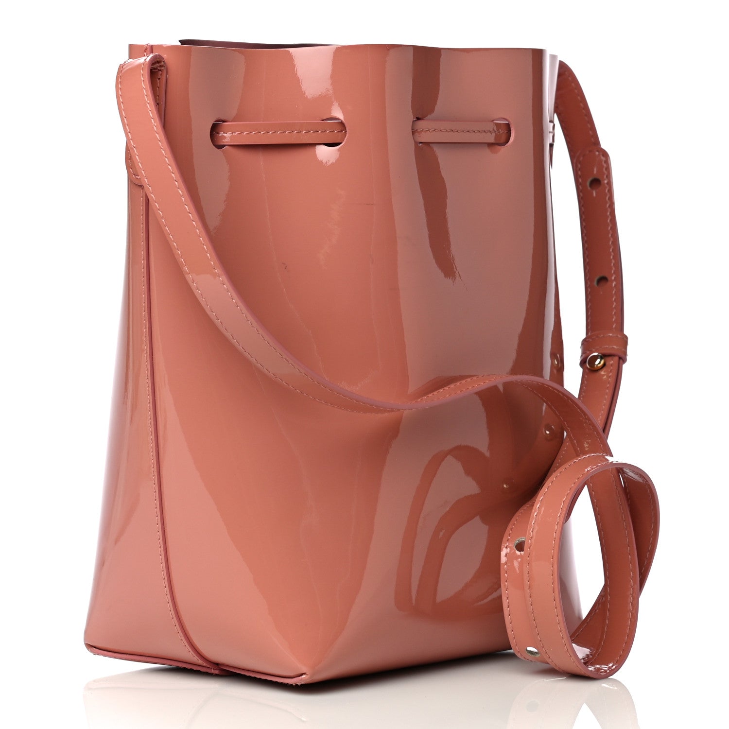 Mansur Gavriel Patent Calfskin Mini Bucket Blush 2 of 9
