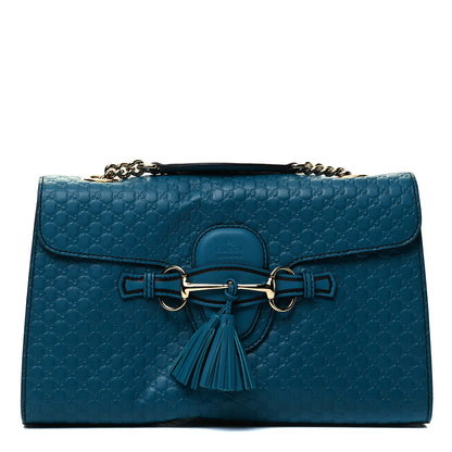 Gucci Soft Microguccissima Medium Emily Chain Shoulder Bag Deep Cobalt 1 of 9