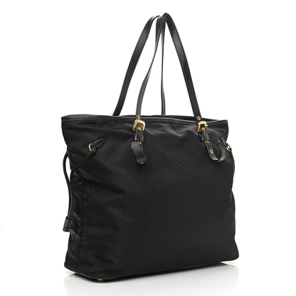 Prada Tessuto Nylon Saffiano Tote Black 3 of 13