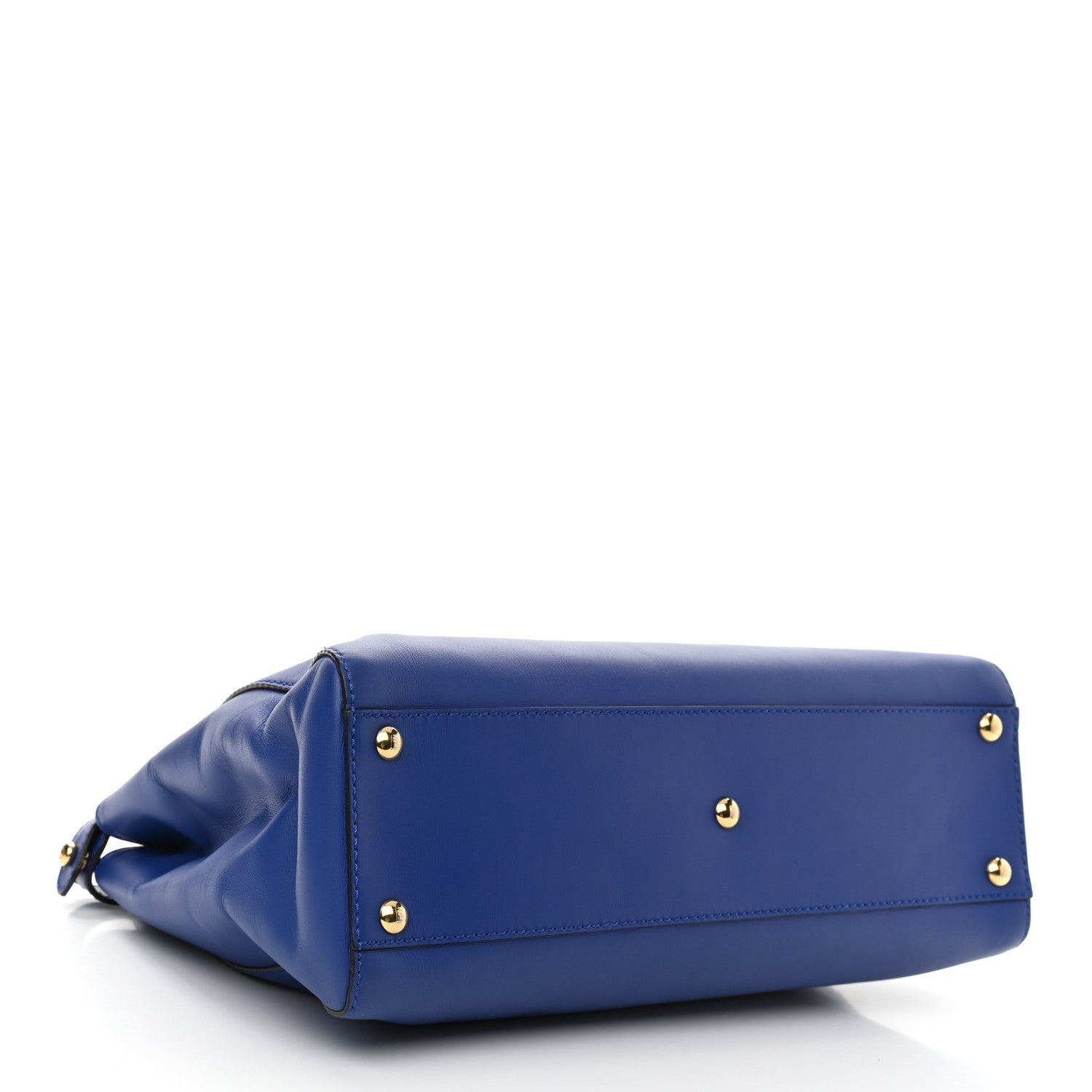 Fendi Vitello Morgan Fabric Jacquard Pequin Medium Peekaboo Iconic Satchel Blue Neon Tobacco 4 of 13