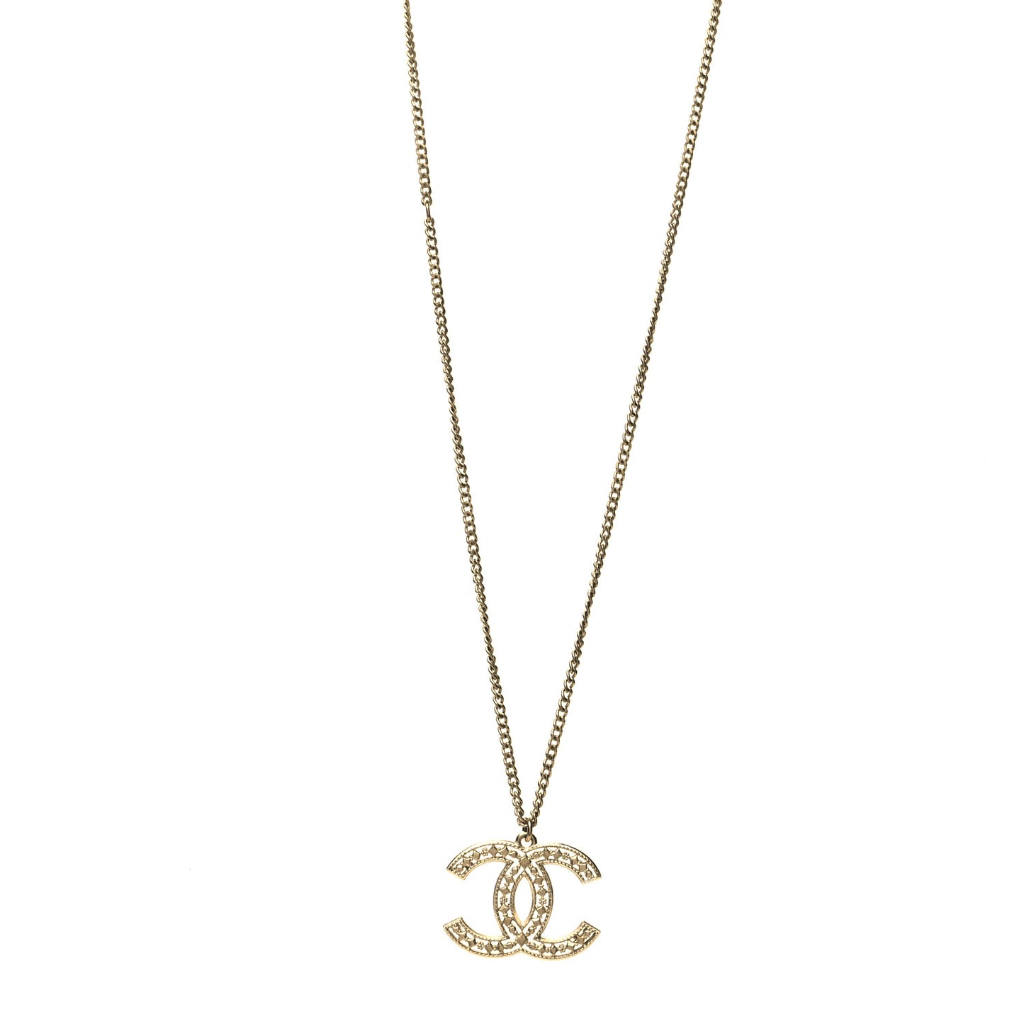 Metal CC Necklace Gold