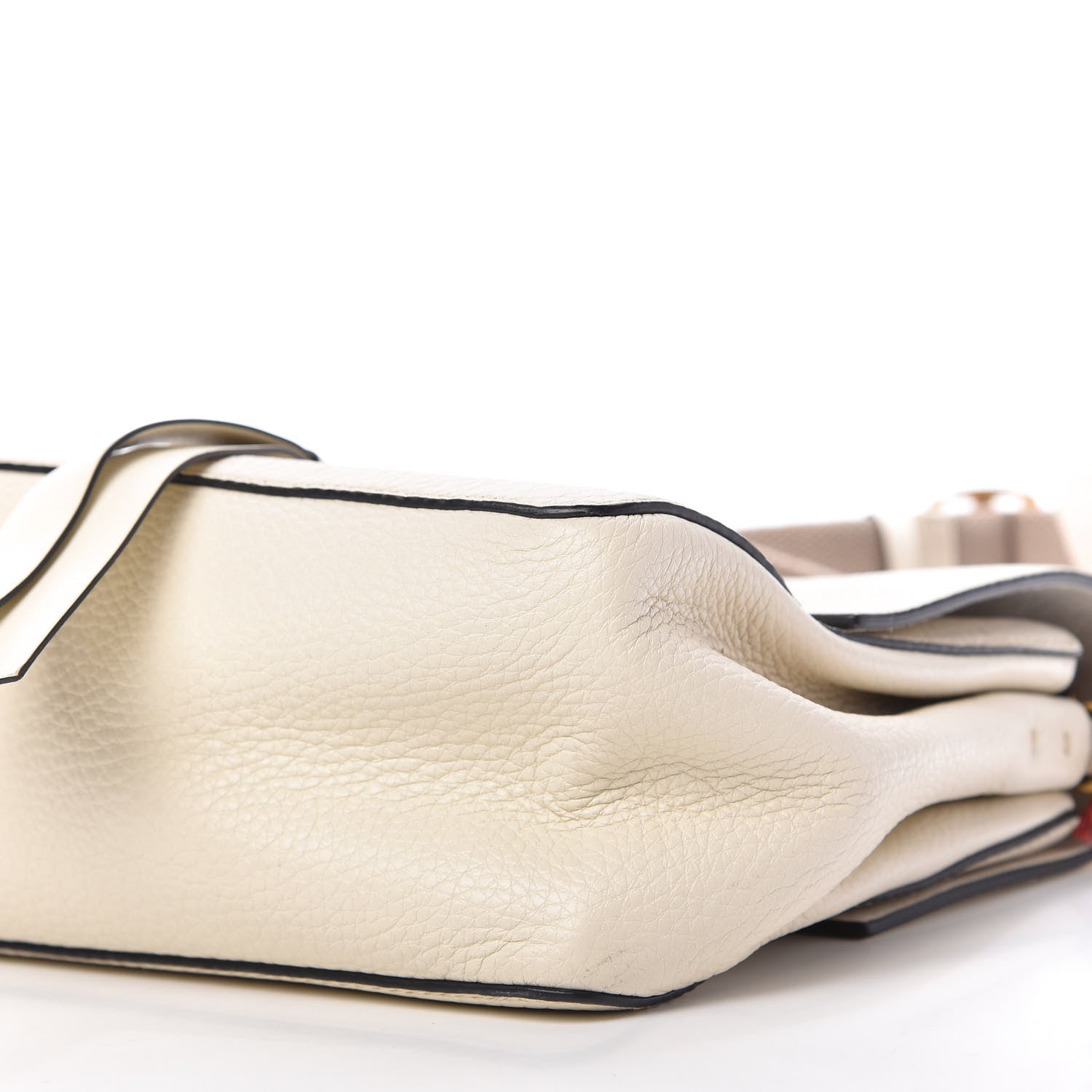 Valentino Garavani Pebbled Calfskin VRing Shoulder Bag Light Ivory 7 of 11
