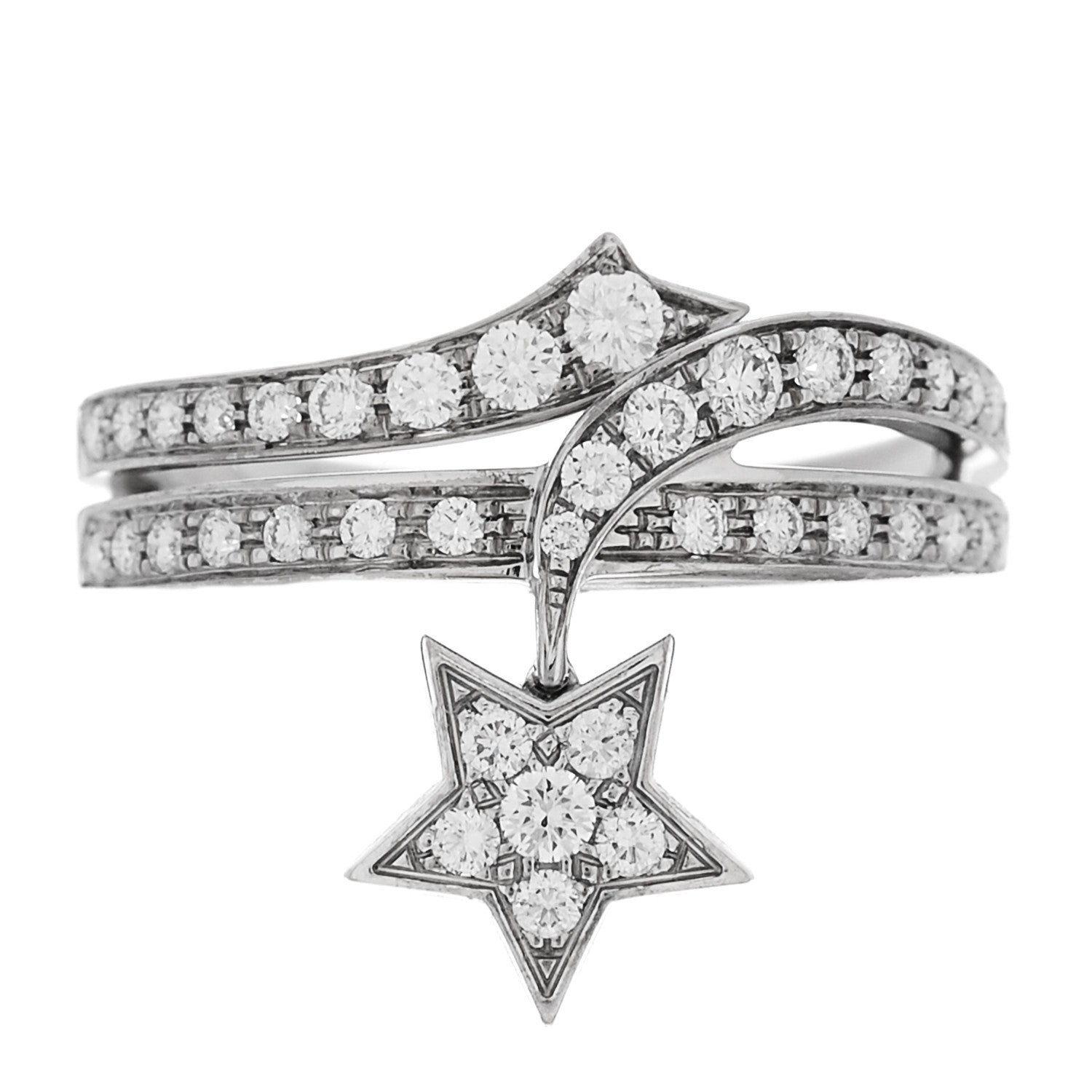 Chanel 18K White Gold Diamond Étolie Filante Ring 55 7.25 1 of 4