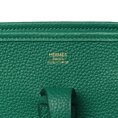 Hermes Taurillon Clemence Evelyne III PM Vert Vertigo 6 of 9