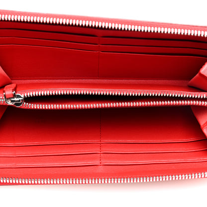 MCM Calfskin Ottomar Monogram Large Zip Around Wallet Red 5 of 7