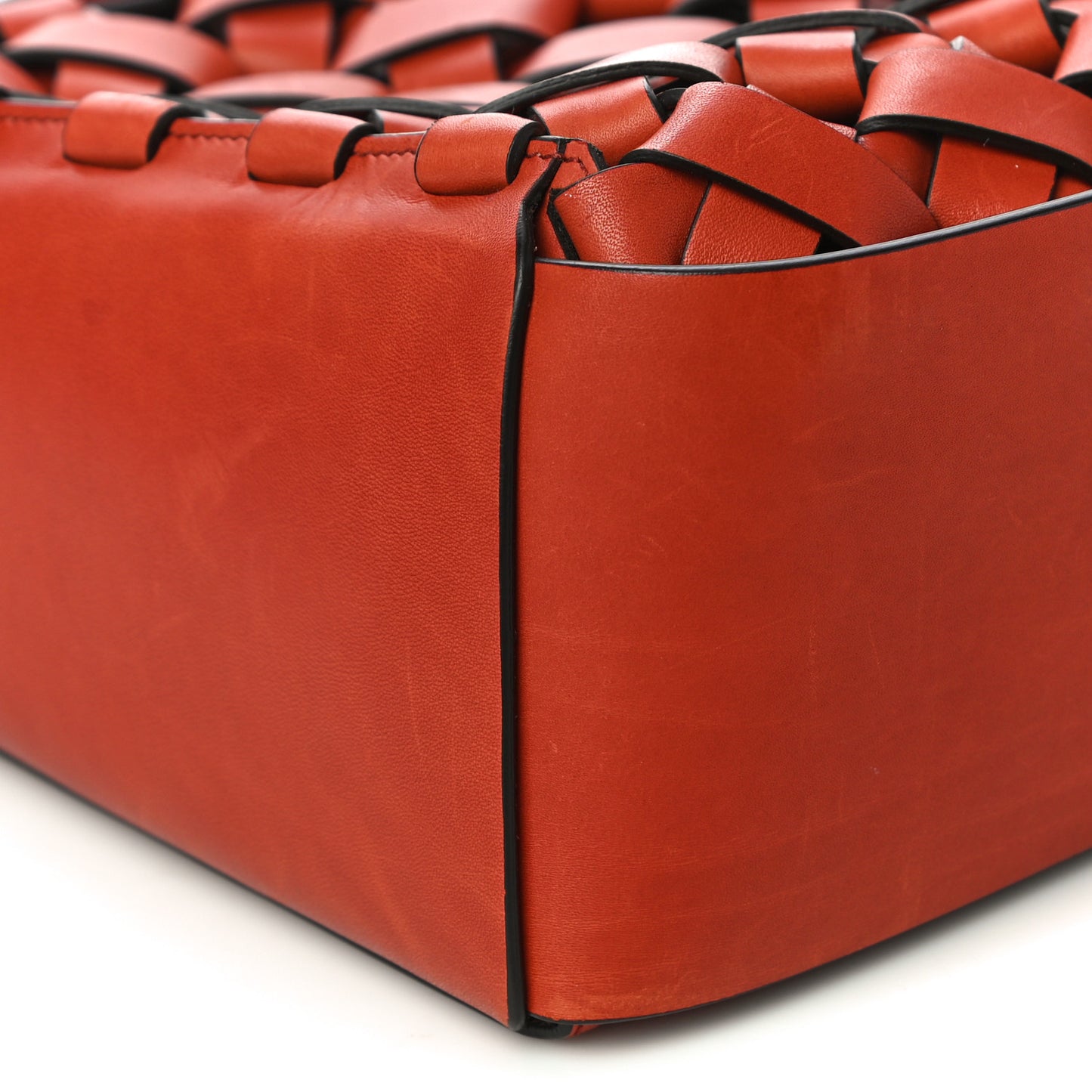 Woven Calfskin New Line Shoulder Bag Copper Bronze