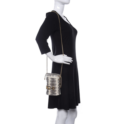 Gucci Snakeskin Mini Zumi Bucket Bag Grey 2 of 11