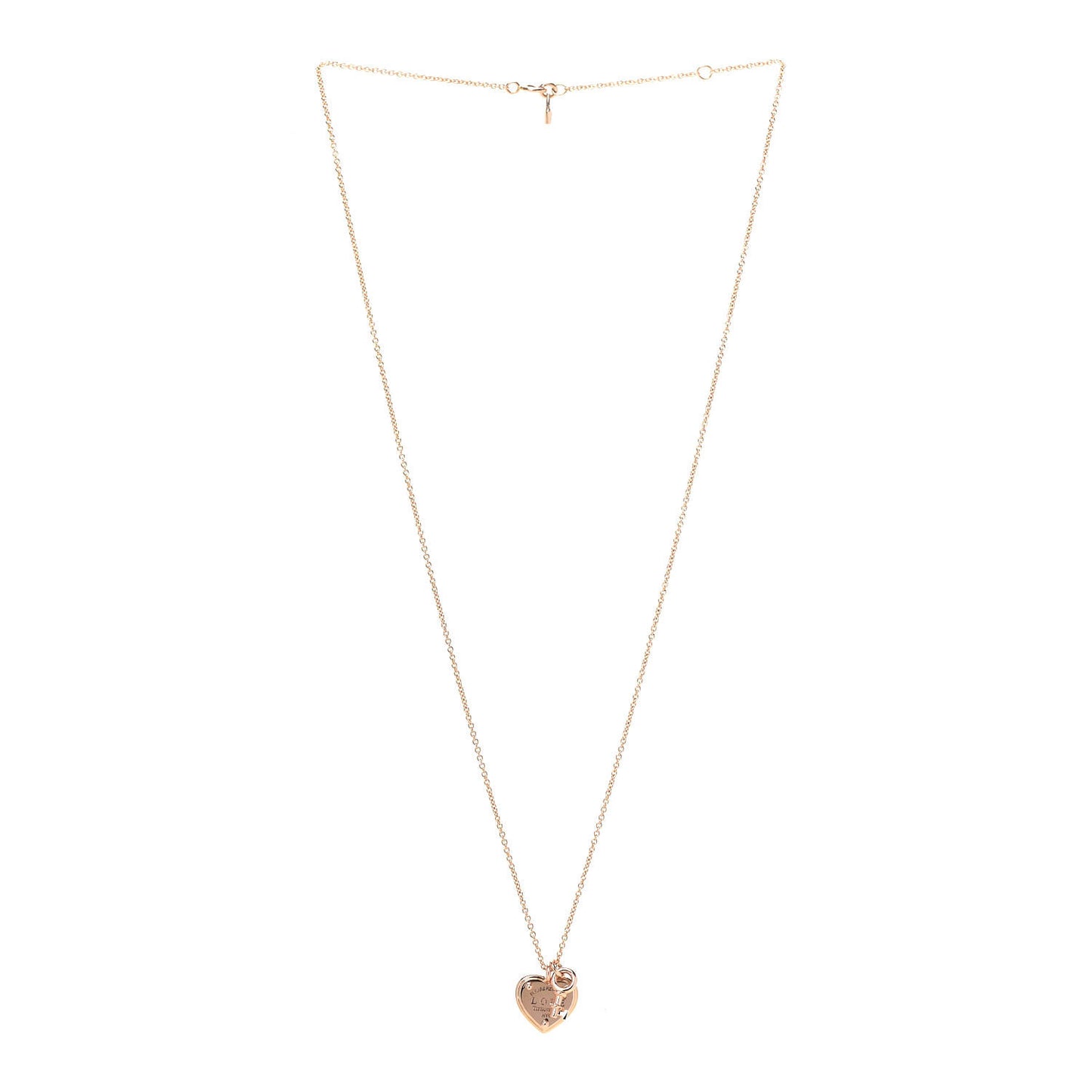 18K Rose Gold Return To Tiffany Love Heart Tag Key Necklace