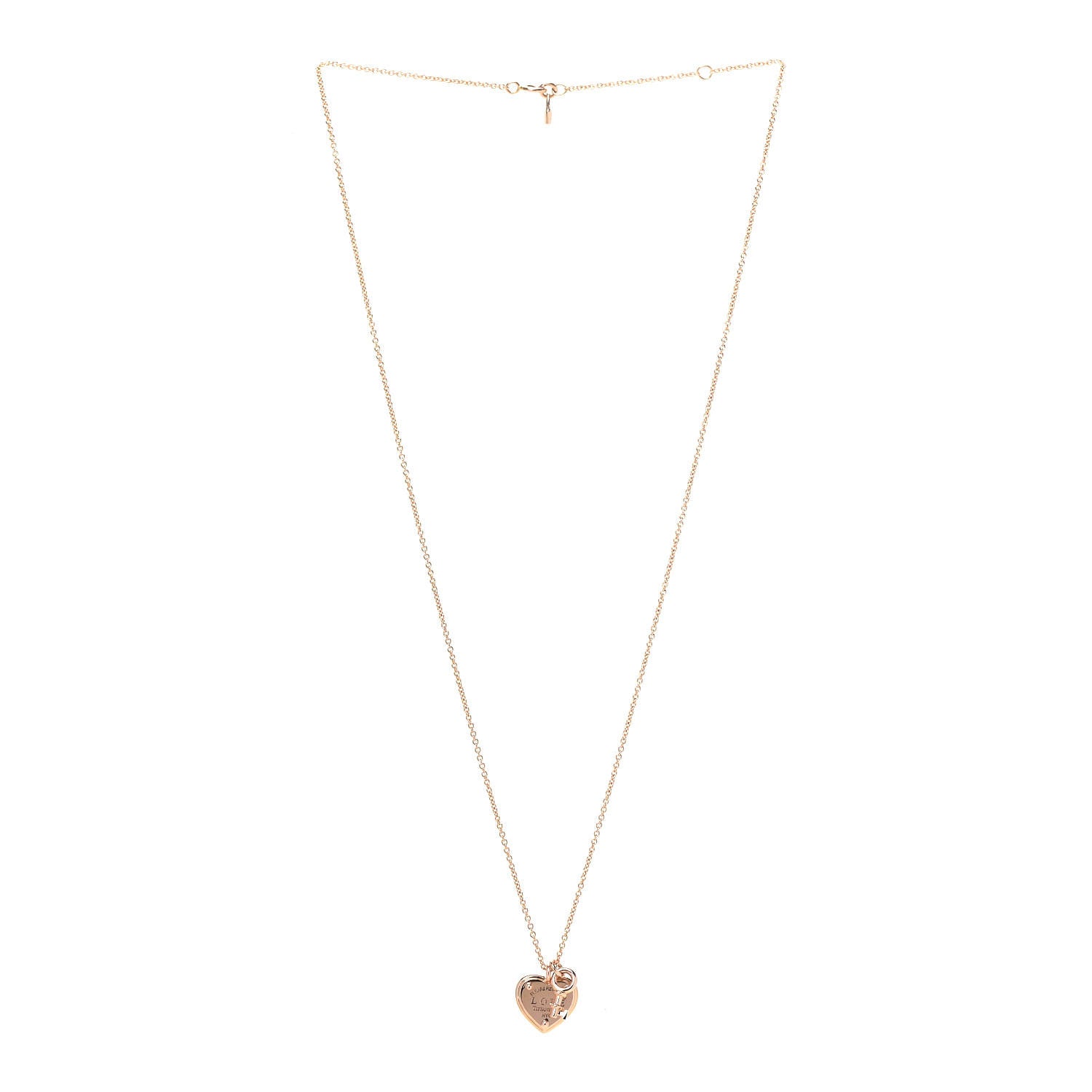 Tiffany 18K Rose Gold Return To Tiffany Love Heart Tag Key Necklace 3 of 6