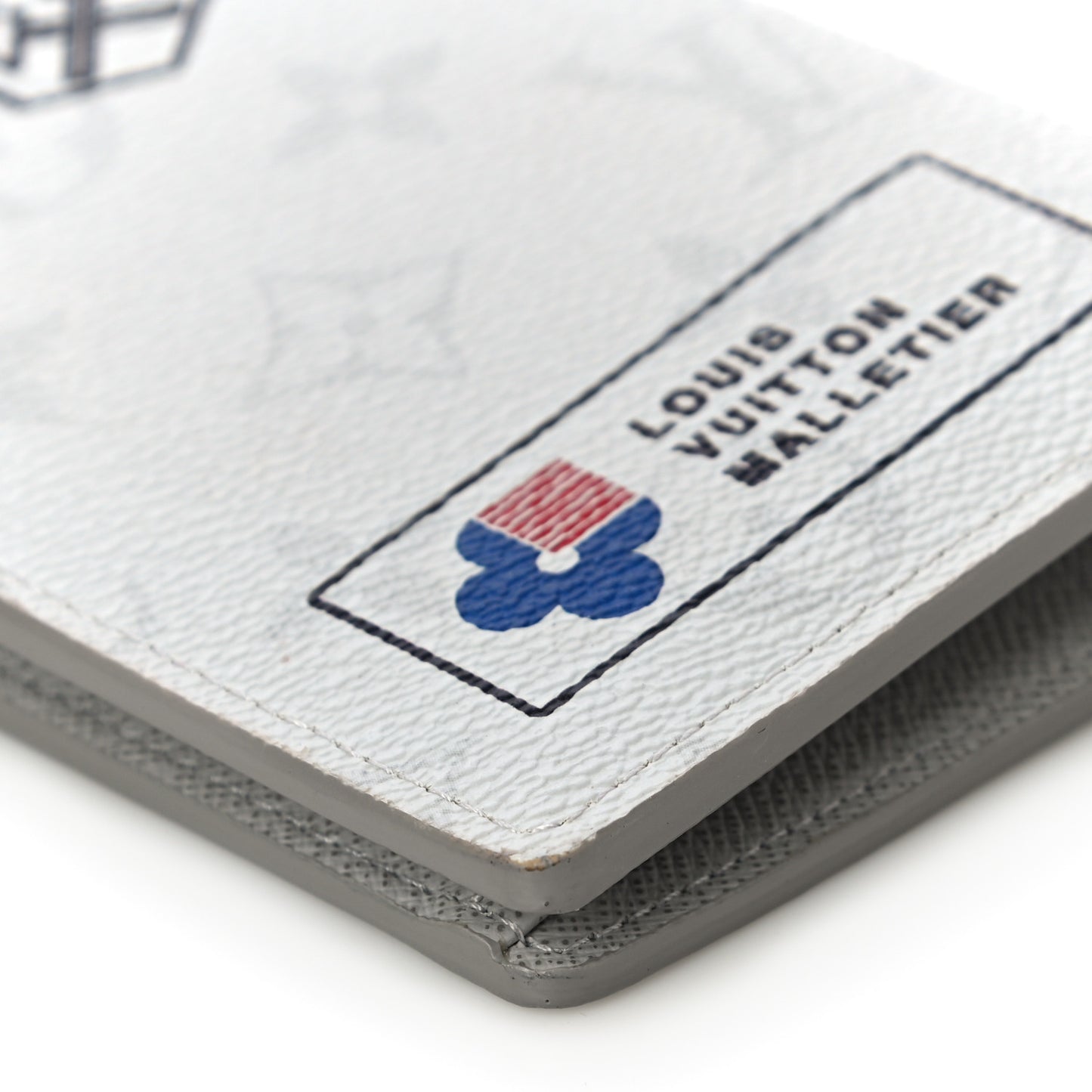 Monogram Stickers Brazza Wallet White