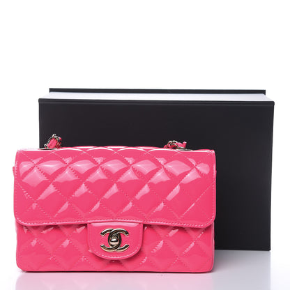 Chanel Patent Quilted Mini Rectangular Flap Pink 10 of 10
