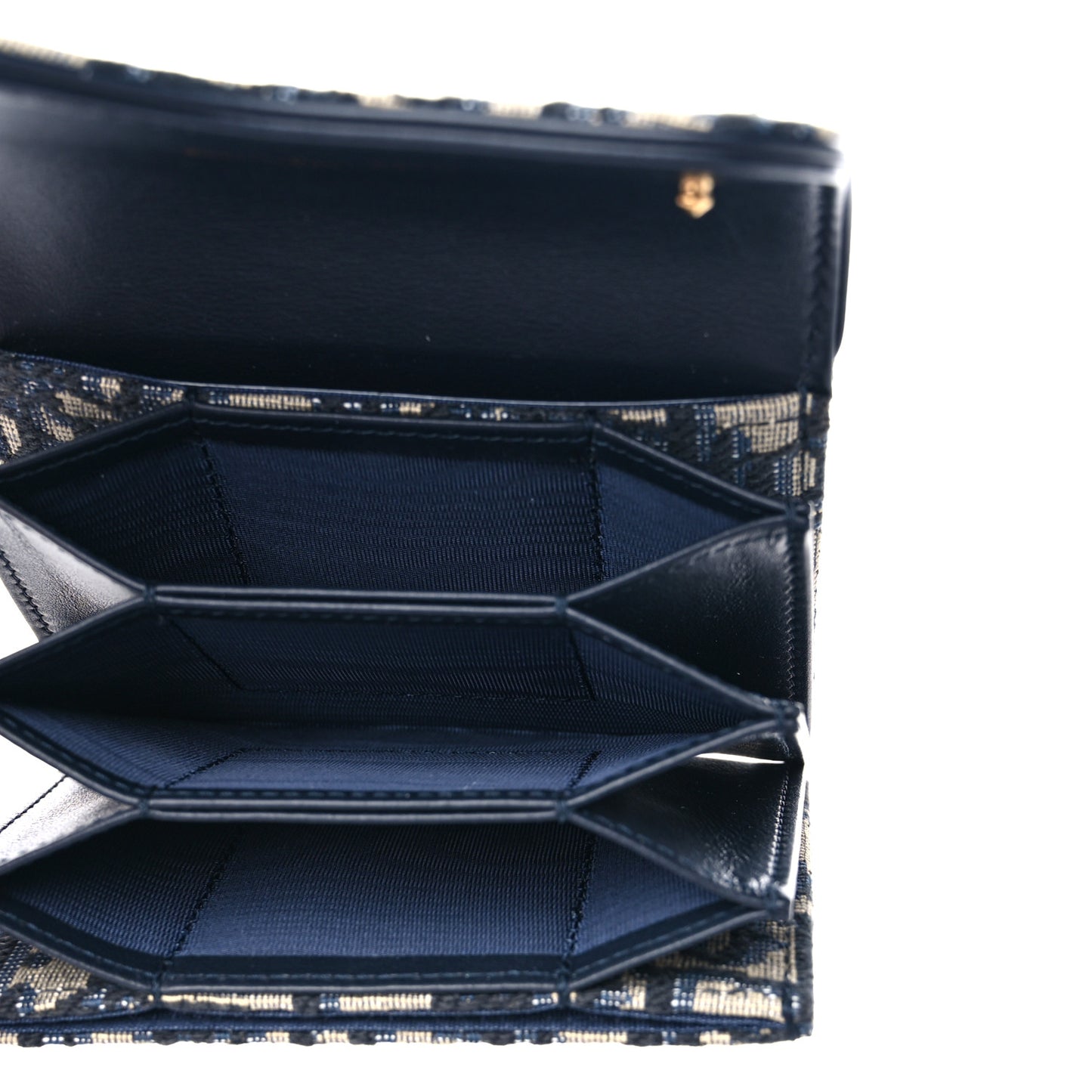Oblique Saddle 5-Gusset Card Holder Blue