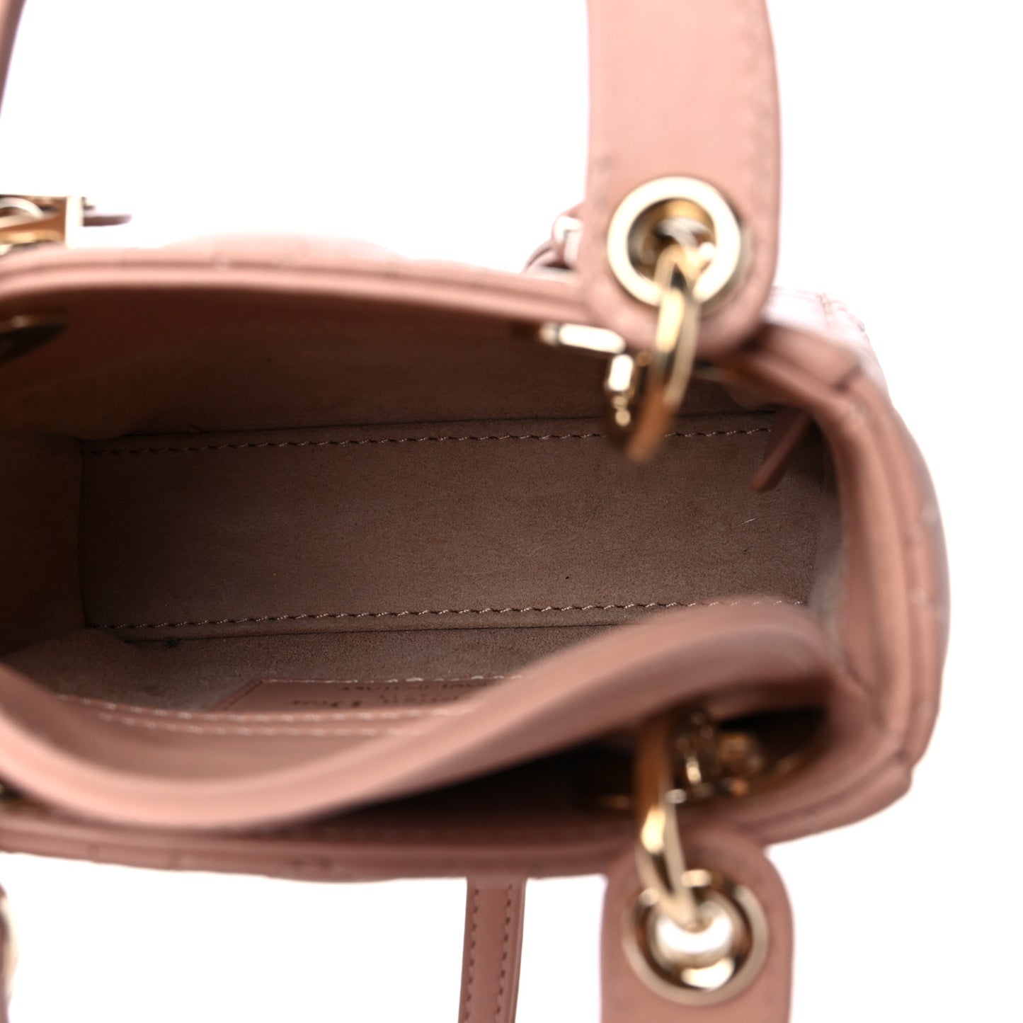 Lambskin Cannage Micro Lady Dior Rose Des Vents