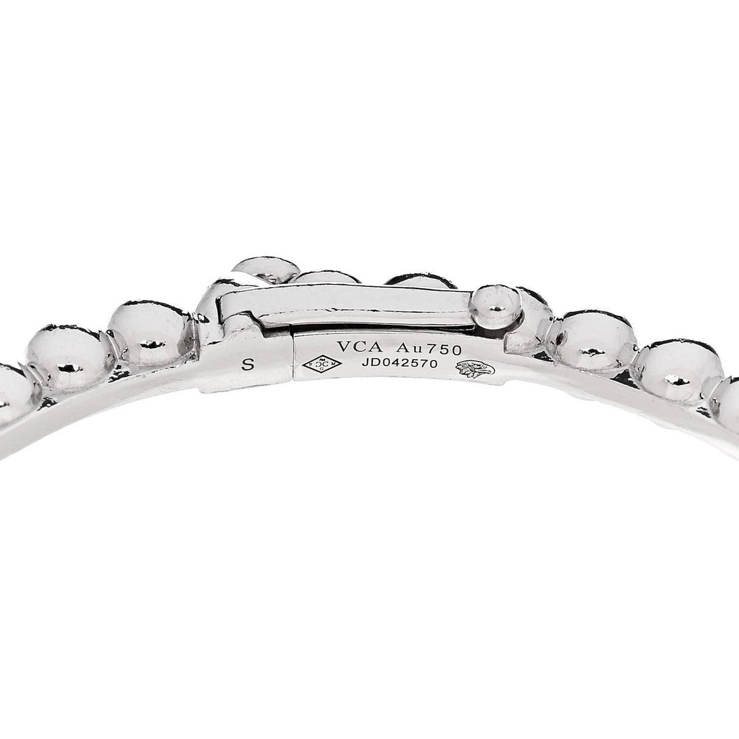 18K White Gold Perlee Pearls of Gold Bracelet S