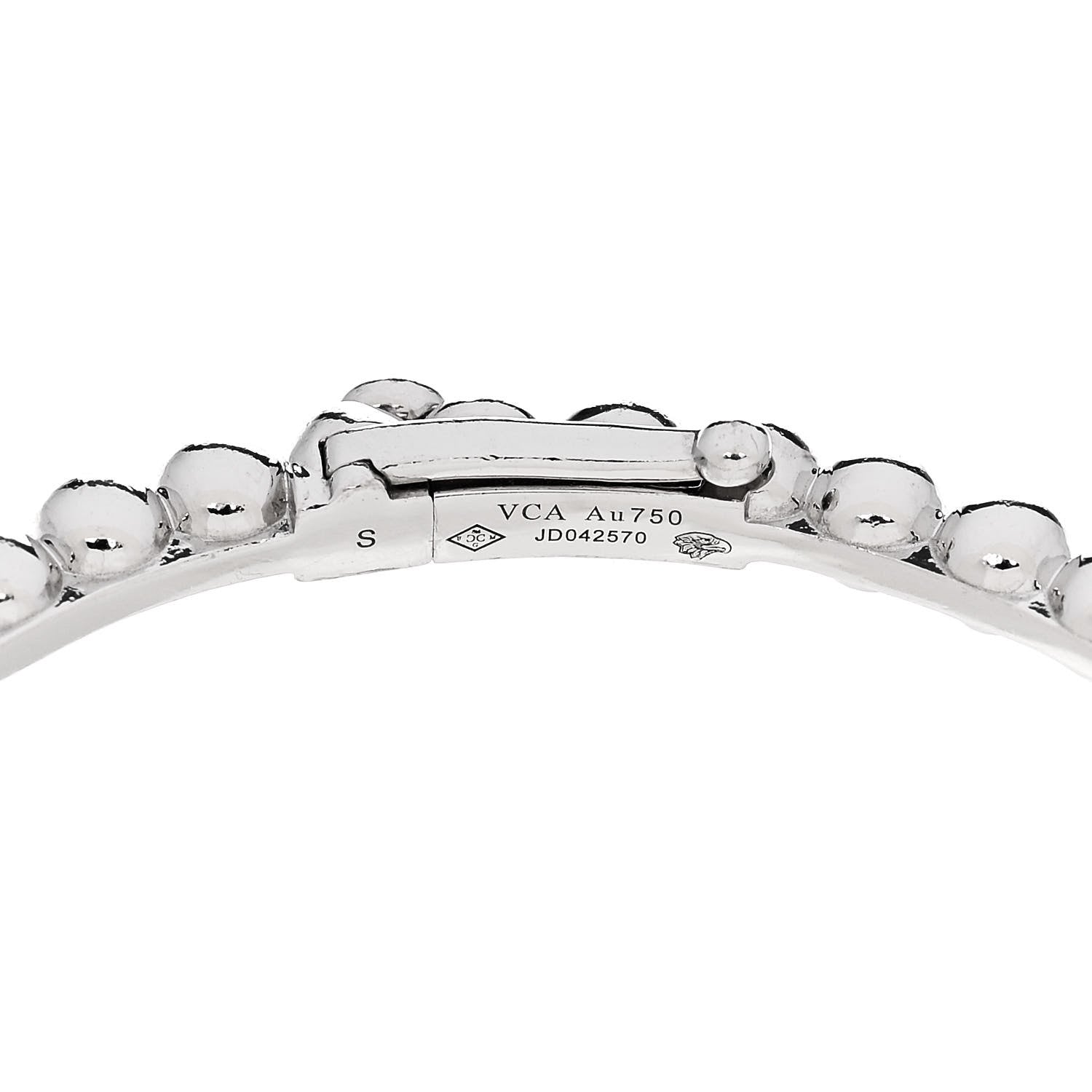 Van Cleef & Arpels 18K White Gold Perlee Pearls of Gold Bracelet S 6 of 9