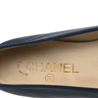 Chanel Lambskin CC Cap Toe Ballerina Flats 39 Blue 9 of 12