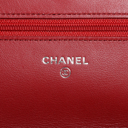 Chanel Patent Quilted Brilliant Wallet On Chain WOC Red 6 of 9