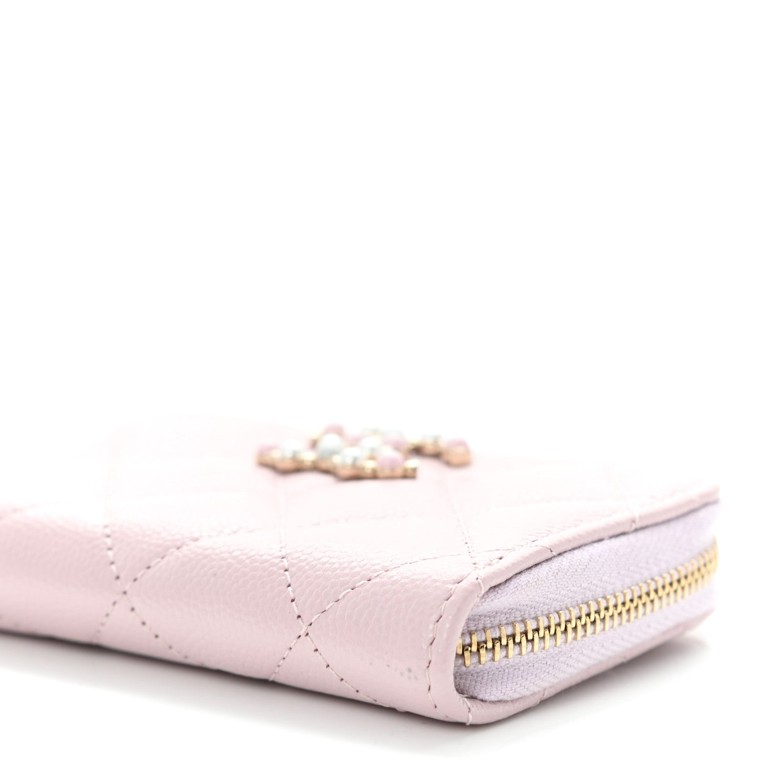 Chanel Caviar Quilted Pearl Coco Candy Zip Coin Purse Light Pink 9 of 9
