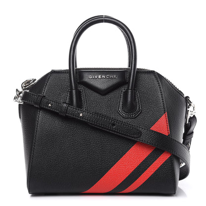 Givenchy Sugar Goatskin Striped Mini Antigona Black 1 of 9