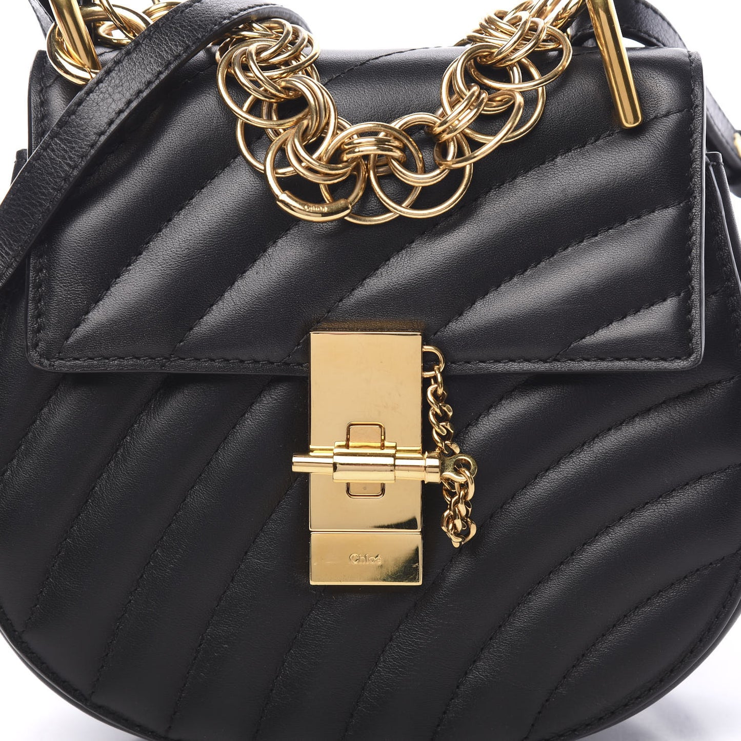 Calfskin Quilted Mini Drew Bijou Shoulder Bag Black