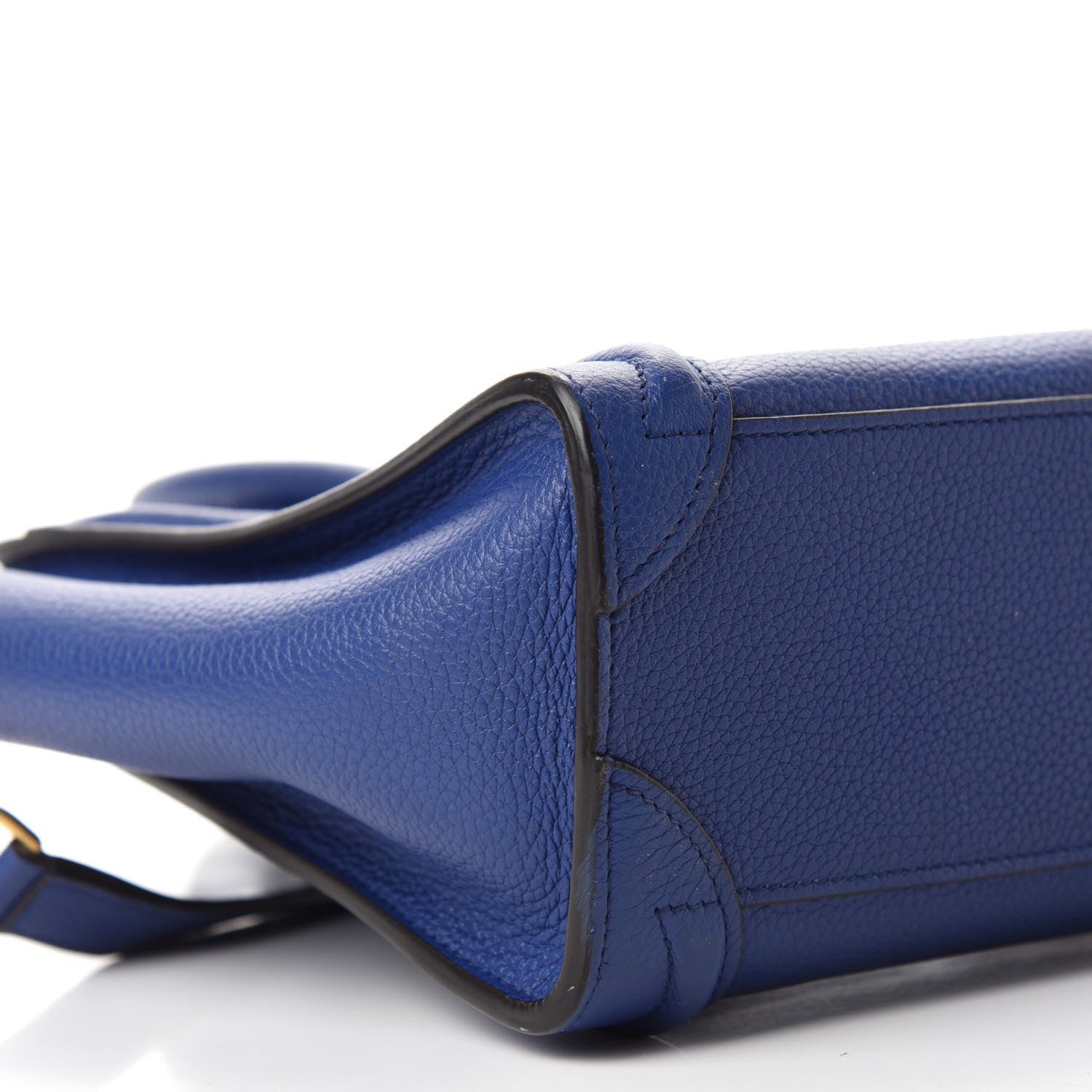 Celine Drummed Calfskin Nano Luggage Indigo 6 of 9