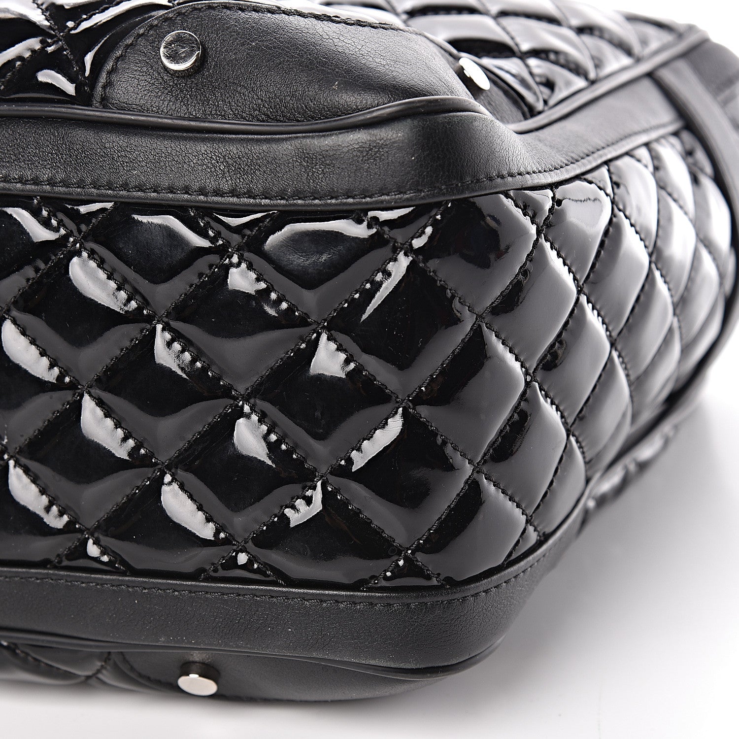 Chanel Patent Quilted Travel Bag Black 15 of 16