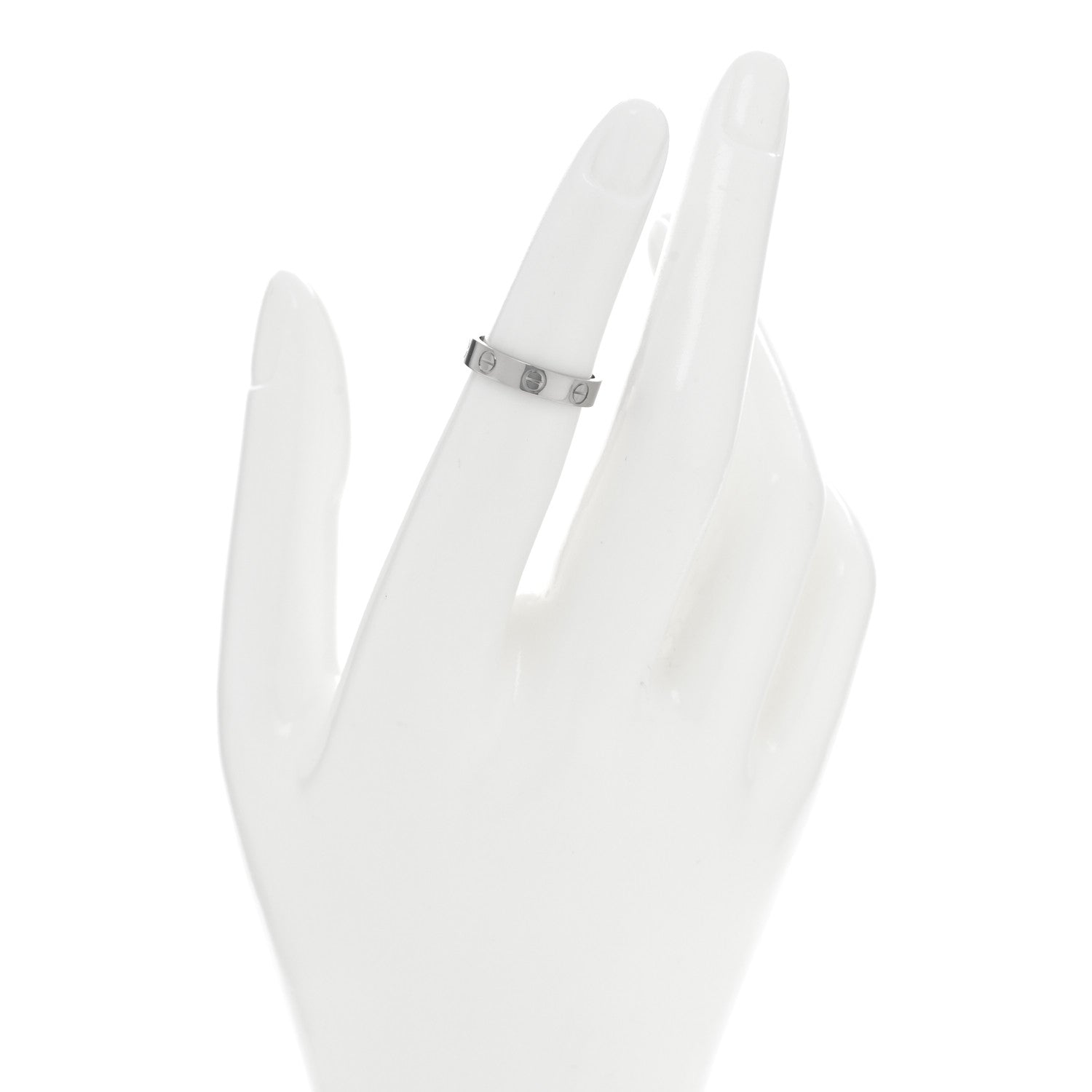 Cartier 18K White Gold 3.5mm LOVE Wedding Band Ring 48 4.5 2 of 5
