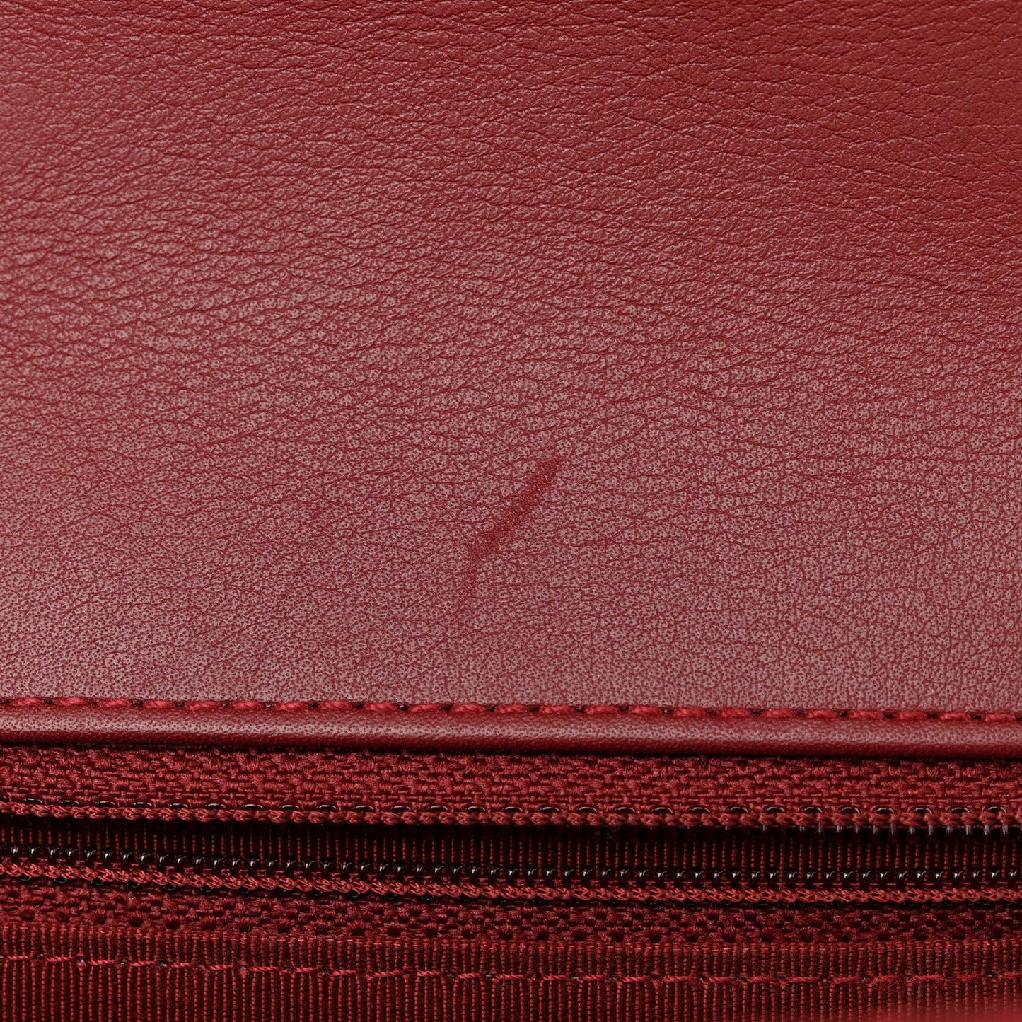 Calfskin Chevron Quilted Mini Statement Flap Burgundy