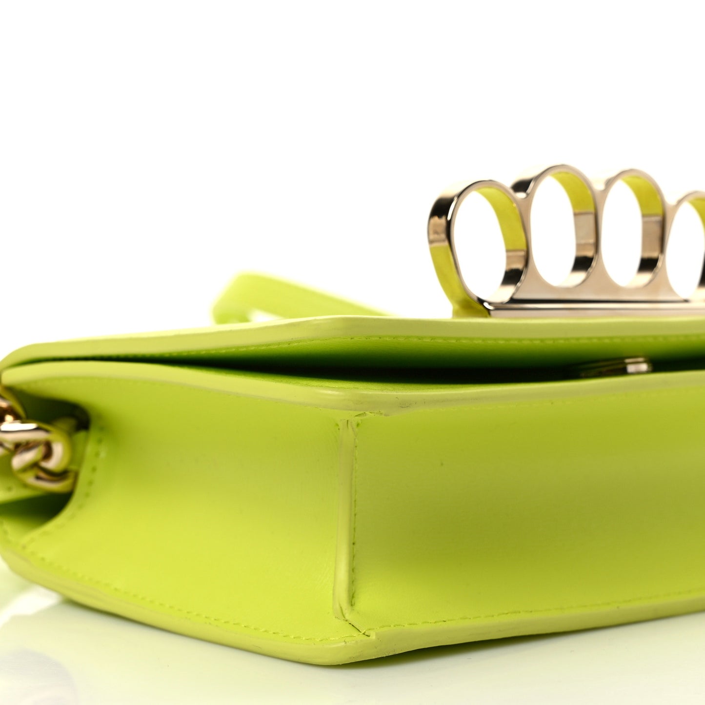Nappa Skull Four Ring Knuckle Crossbody Bag Lichen