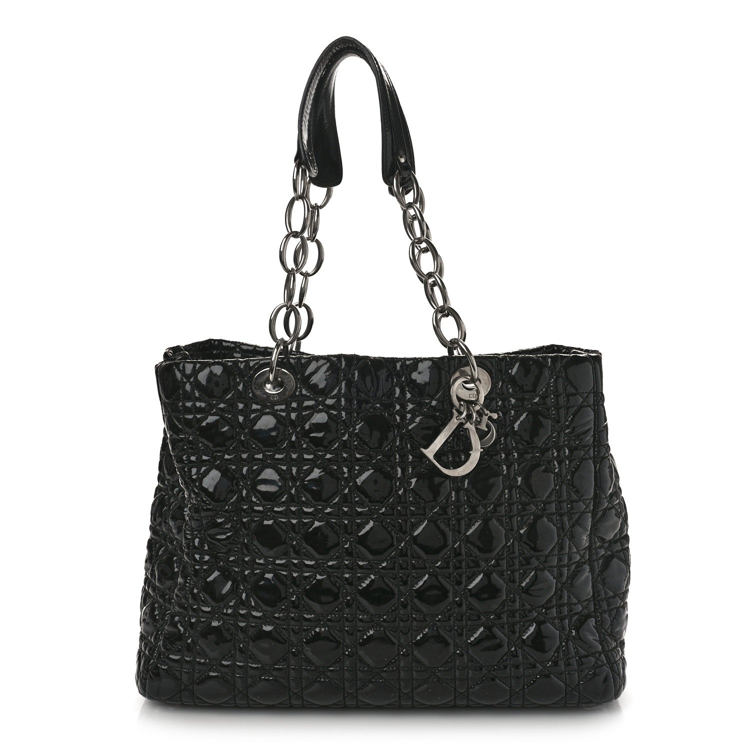 Christian Dior Patent Cannage Dior Soft Shopping Tote Black 1 of 13