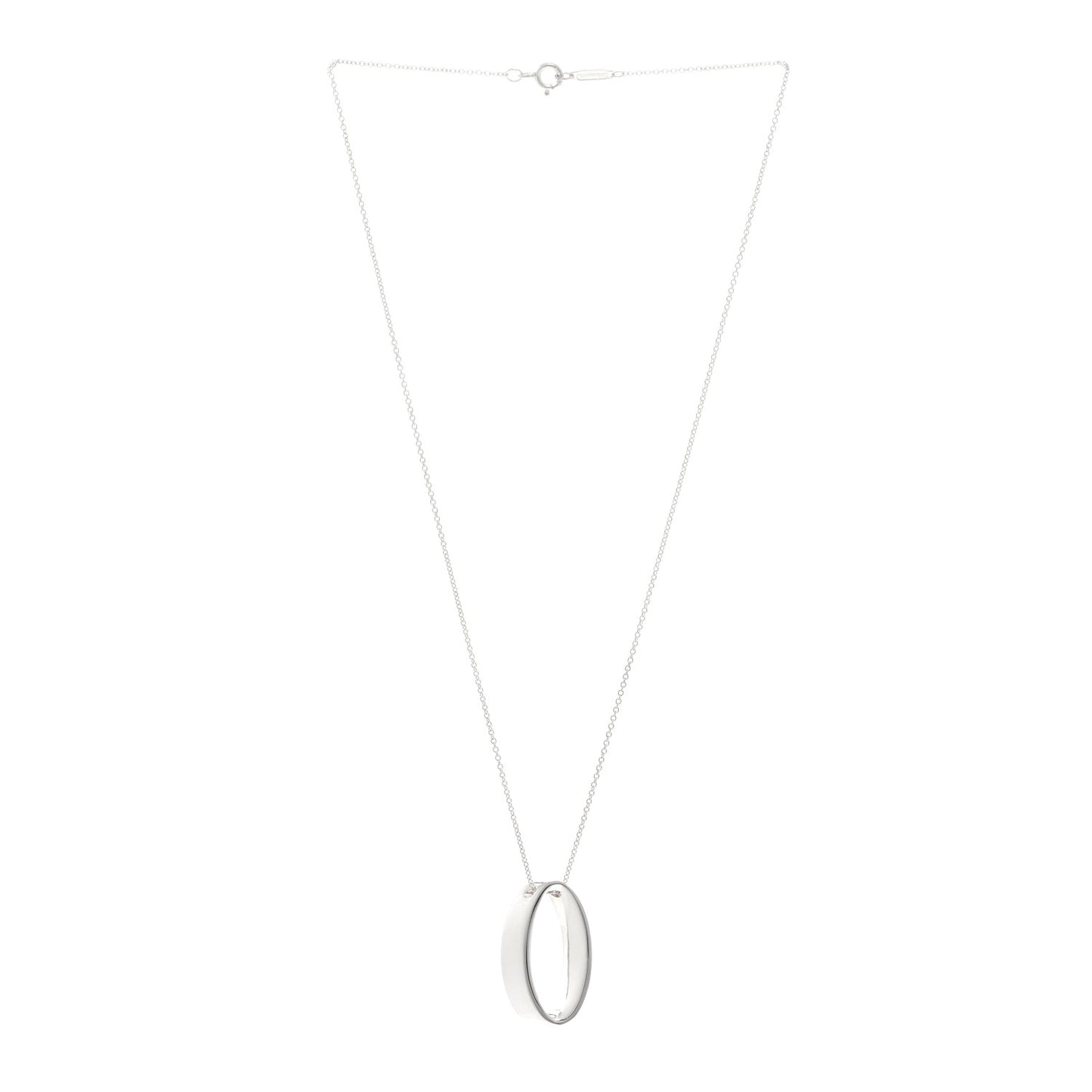 Sterling Silver Oval Loop Pendant Necklace