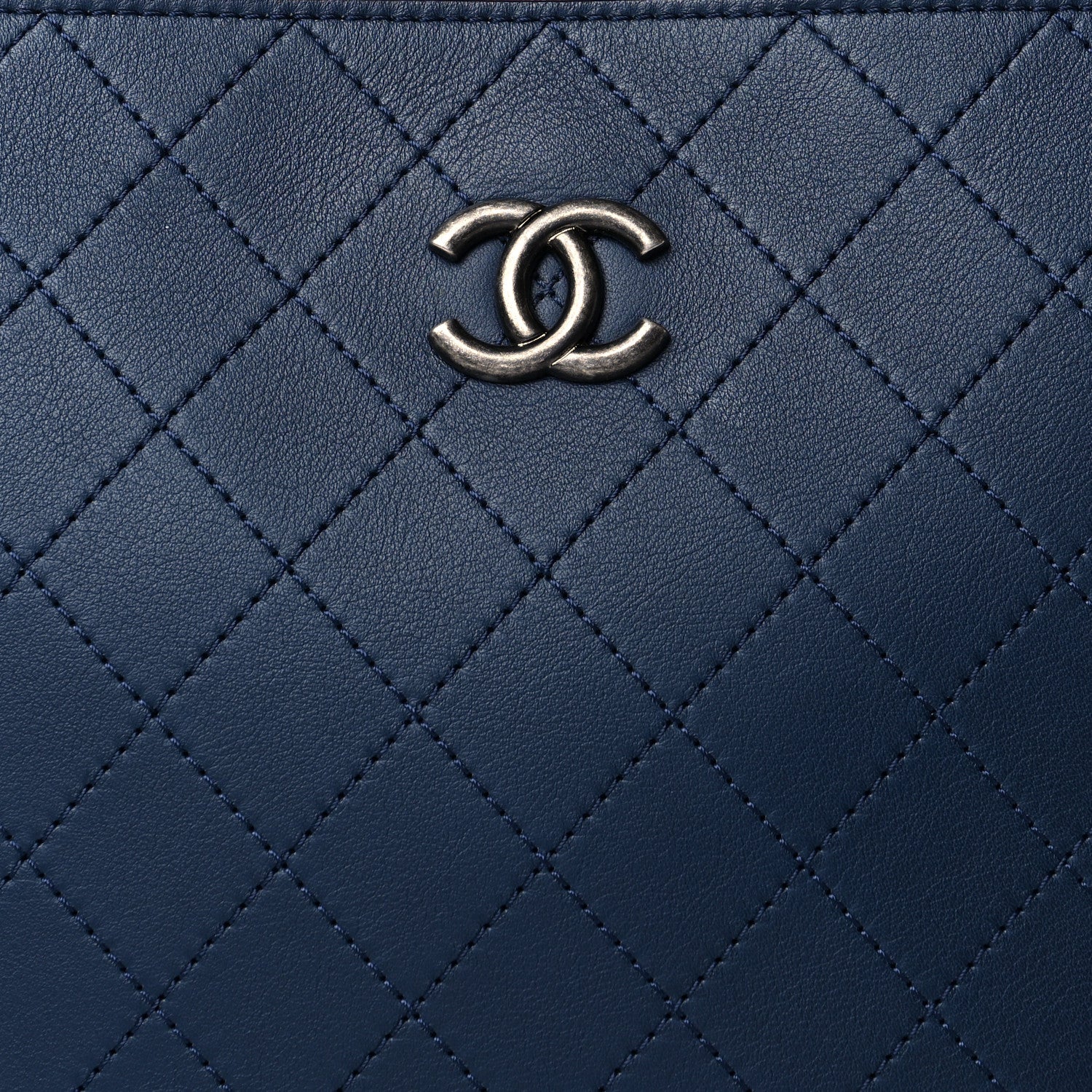 Chanel Bullskin Stitched Large Bi-Color Shopping Tote Blue 7 of 9