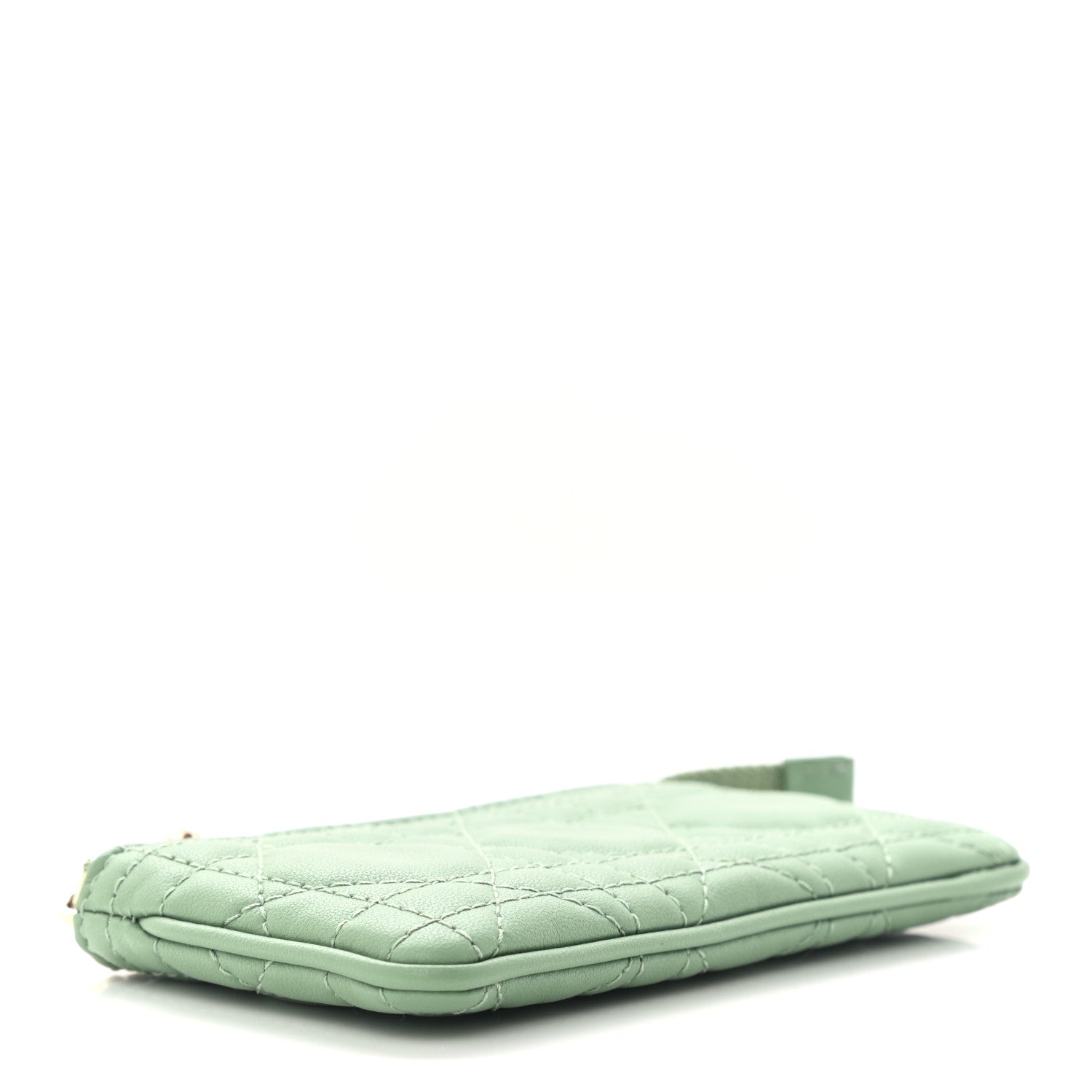 Christian Dior Lambskin Cannage Lady Dior Zipped Key Case Green 4 of 7