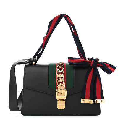 Gucci Calfskin Small Sylvie Shoulder Bag Black 1 of 4