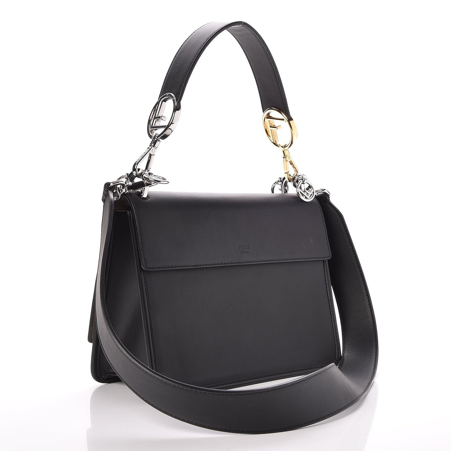 Vitello Century Opaco F is Fendi Kan I Shoulder Bag Black