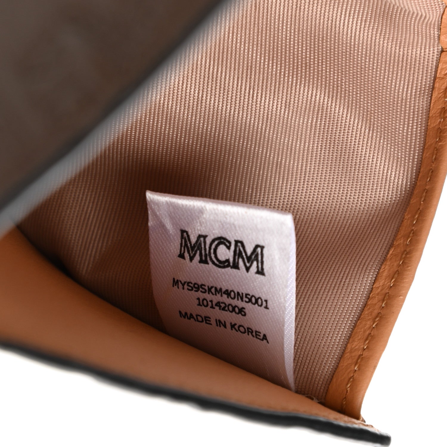 MCM Calfskin Ottomar Monogram Bi-Fold Wallet Black Beige 7 of 8