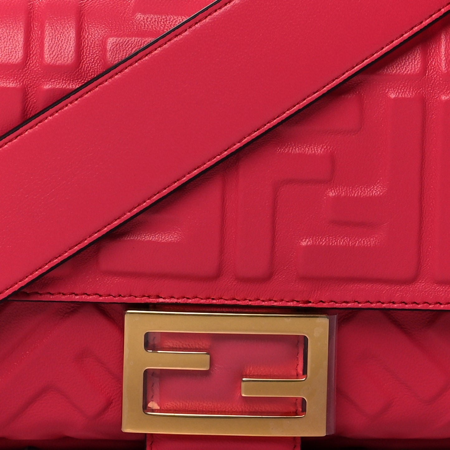 Nappa FF 1974 Embossed Baguette Lampone