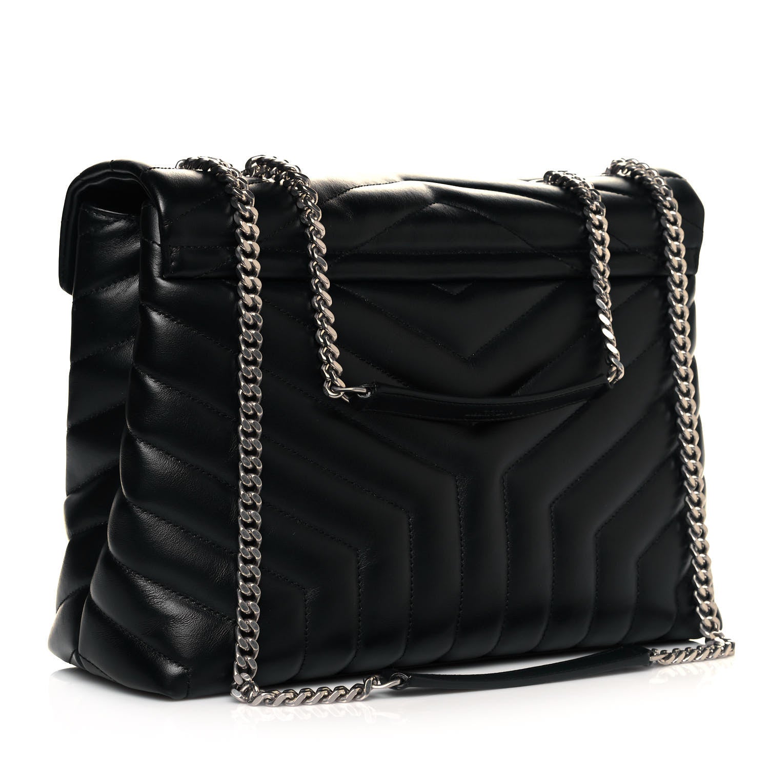 Saint Laurent Calfskin Y Quilted Monogram Medium Loulou Chain Satchel Black 3 of 10