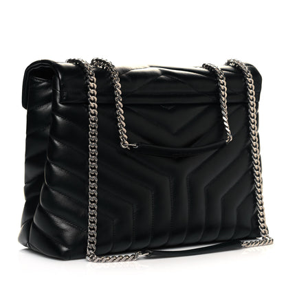 Saint Laurent Calfskin Y Quilted Monogram Medium Loulou Chain Satchel Black 3 of 10