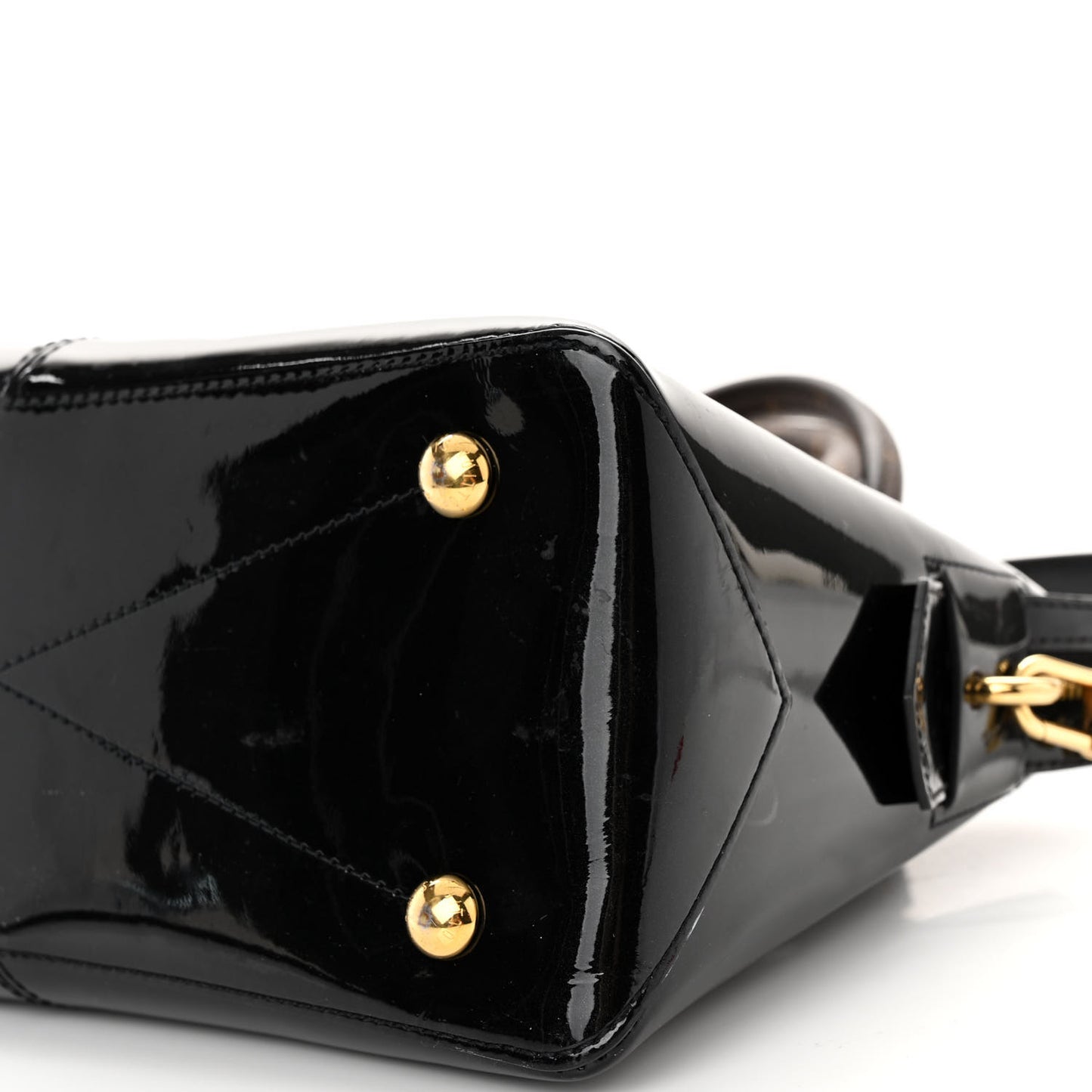 Patent Calfskin Miroir Tote Black