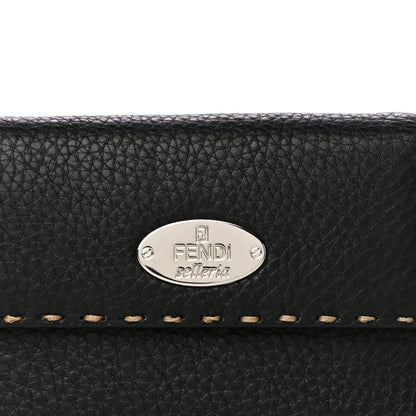Fendi Calfskin Romano Selleria Tri-Fold Wallet Black 9 of 17