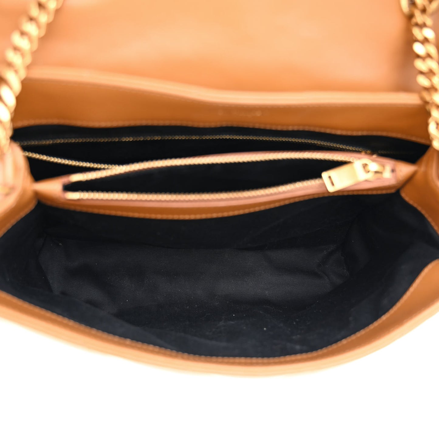Calfskin Y Quilted Monogram Medium Loulou Chain Satchel Dark Natural