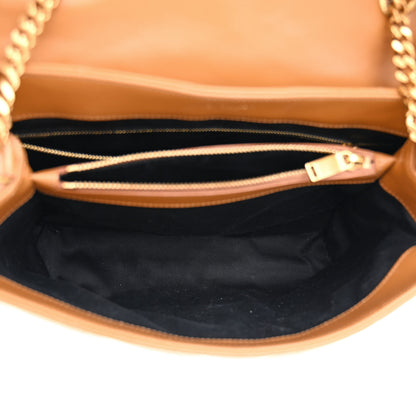 Saint Laurent Calfskin Y Quilted Monogram Medium Loulou Chain Satchel Dark Natural 5 of 13