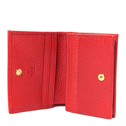 Gucci Dollar Calfskin GG Marmont Card Case Hibiscus Red 6 of 11