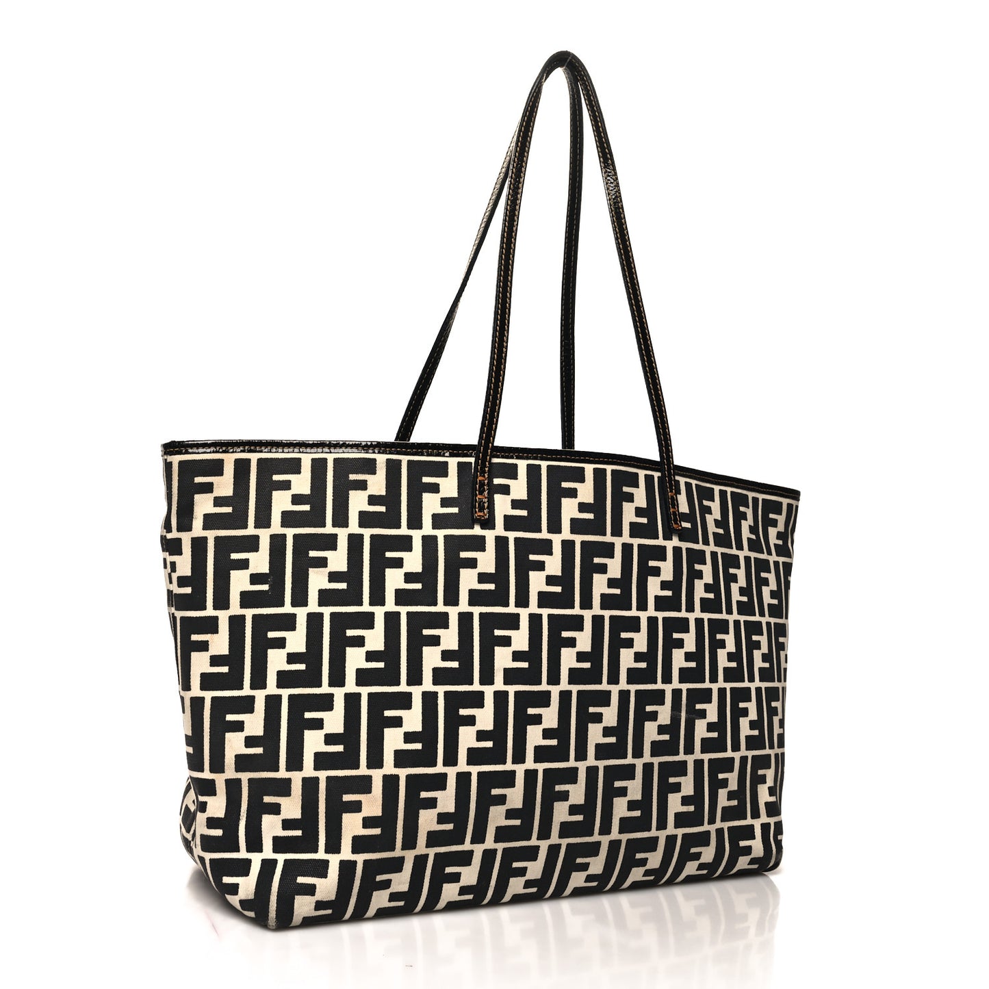 Canvas FF Roll Tote Black White