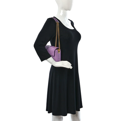Fendi Nappa FF Embossed Small Midi Chain Baguette Violetta 2 of 8