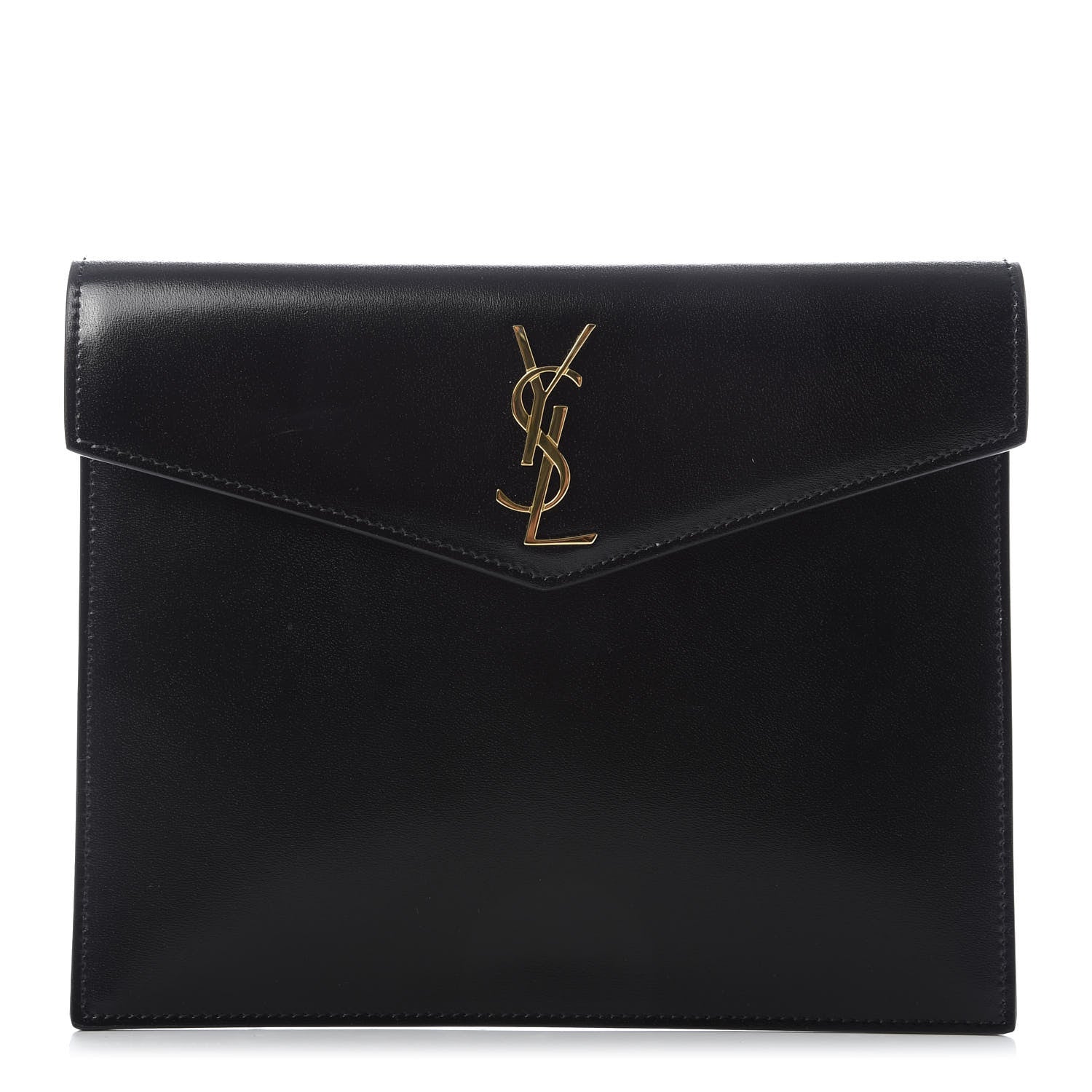 Saint Laurent Smooth Shiny Calfskin Monogram Uptown Baby Pouch Black 1 of 7
