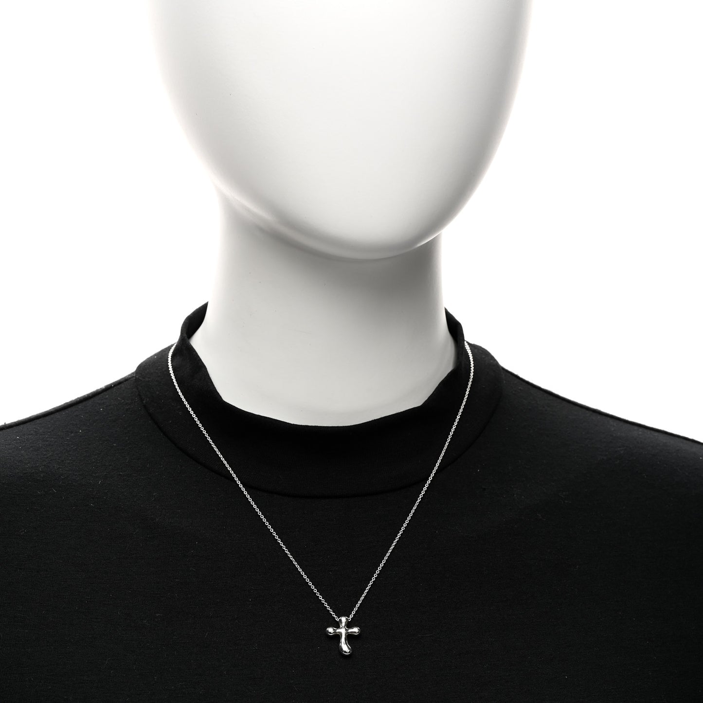 Sterling Silver 12mm Elsa Peretti Cross Pendant Necklace
