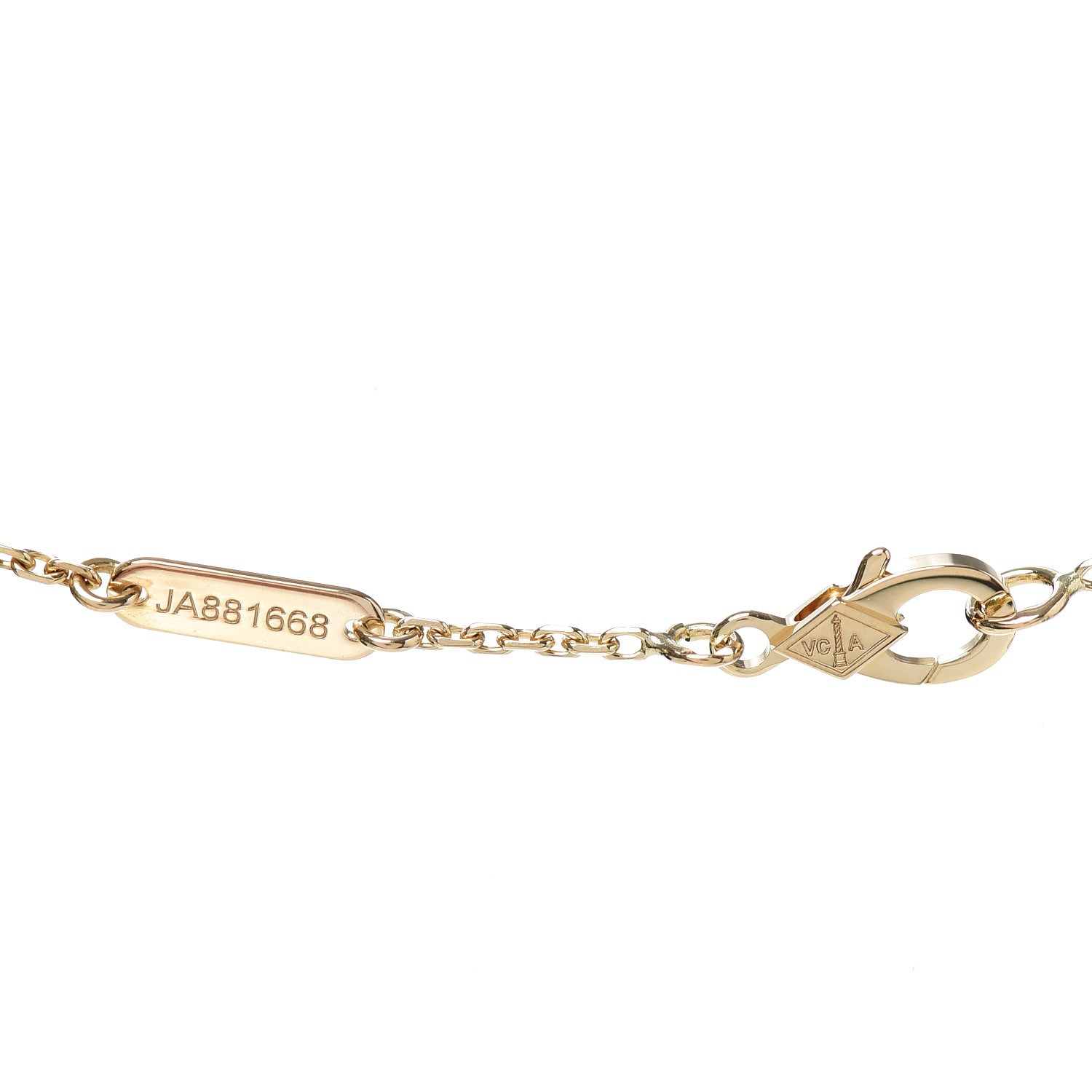 Van Cleef & Arpels 18K Yellow Gold Mother of Pearl Vintage Alhambra Pendant Necklace 5 of 5